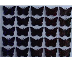 25 Buegelpailletten Schmetterling holo schwarz